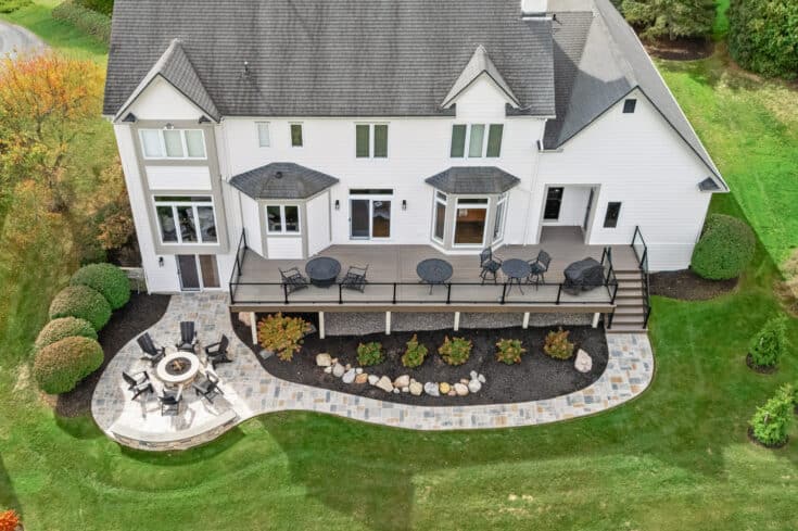 Trex Rocky Harbor Deck / Stamped Concrete Patio / Fireplace – Victor, NY
