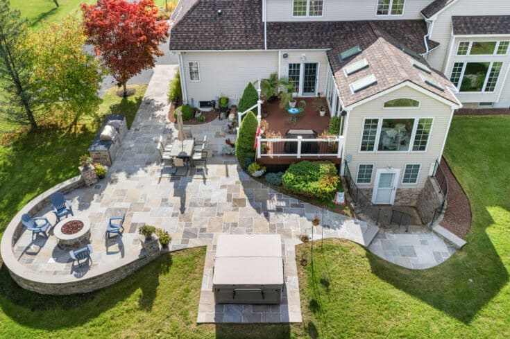 Trex Fire Pit Deck / Fireplace / Flagstone Patio – Victor, NY